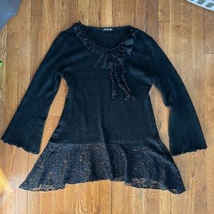 Black Sweater with lace detail